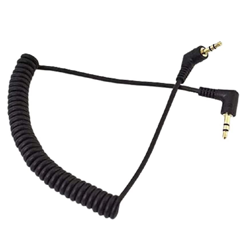 【送料無料】【便利な変換ケーブル＃60 by WYVERN AUDIO 】3極 L型2.5mm ⇔ 3極 L型3.5mm オス⇔オス ステレオミニプラグ カールコード ステレオ AUXケーブル （40cm~1.2m）