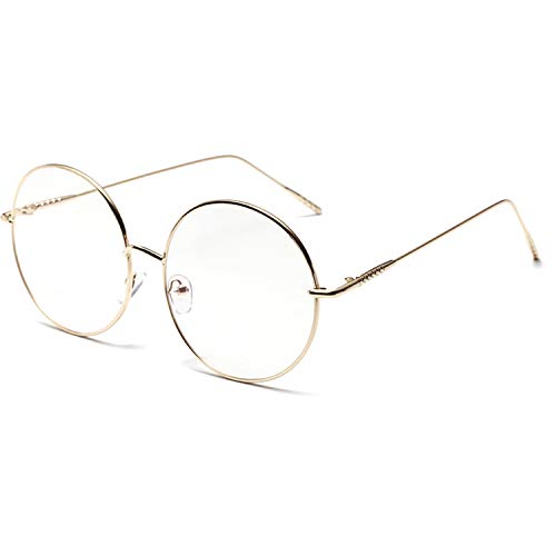 【送料無料】大きめ 丸メガネ 華奢 ステンレス フレーム 伊達メガネ 眼鏡 サングラス [並行輸入品]