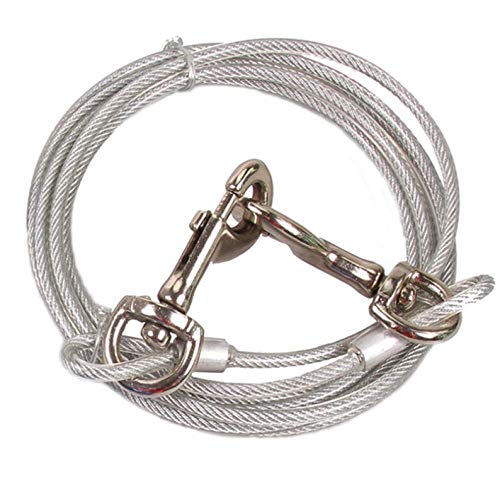 【送料無料】Chocople ロングリード 係留 ランナーケーブル 犬 5mm シルバー