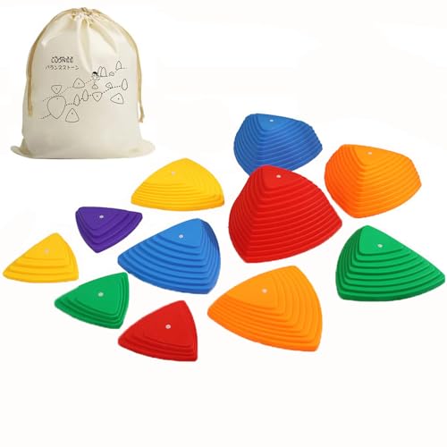 【送料無料】LUDNEE バランスストーン バランスボード 子供用 遊びで子供のバランス感覚と運動能力がアップ 体幹 トレーニング 安全 スポーツ アウトドア 屋内 収納袋付き (11個で1セット)