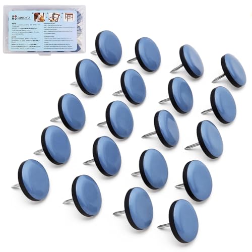 【送料無料】ギノヤ 家具スライダー, 20枚入り 25mm丸い家具移動パッド ネイル付き 楽々移動 キズ防止..