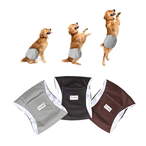 【送料無料】Luxja 犬用マナーベルト 男の子 メッシュ 防水 伸縮性 3点セット マーキング お漏らし オ..