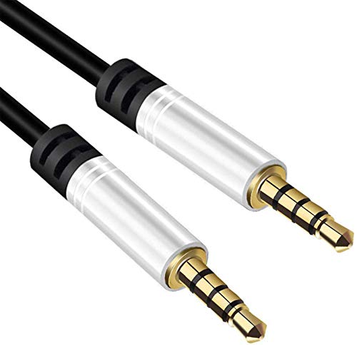 【送料無料】BEADY 3.5mm プレミアムオーディオケーブル (2m) AUXケーブル ヘッドホン、iPhone、iPad、ホームステレオ、iPod、カーステレオ他対応 シルバー