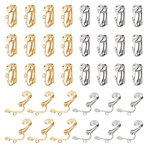 【送料無料】UNICRAFTALE クリップオンイヤリングパーツ 304ステンレス製イヤクリップ ピアスフック 耳穴なし用 ピアスパーツ スタッドピアス 耳飾り...