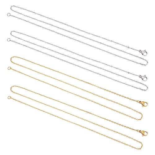 【送料無料】UNICRAFTALE チェーンネックレス ステンレス チェーン ケーブルチェーン ネックレスチェーン 極細 カニクラスプ付き 留め具付き ゴールデ...