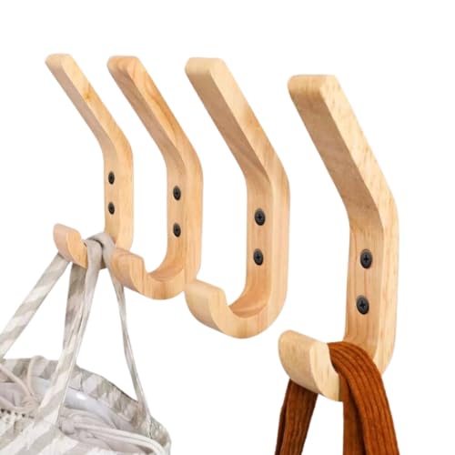 【送料無料】HOTQ L字フック石膏ボード壁 木製壁掛けフック ダルマフック 木用フック 木製フック フック石膏ボード 石膏ボードフック壁掛けフック 4個セット