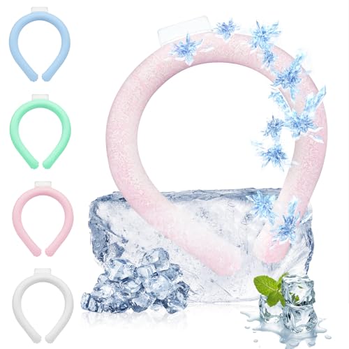 【送料無料】アイスネックリング クールネックリング 28°C 【2024年新登場】首元ひんやり 冷感 PCM素材 夏対策 首掛け 冷却 爽快感 自然凍結 暑さ対策 冷却チューブ クーリング 熱中症対策 長持ち 繰り返し利用可能 クーラーグッズ 持ち運び 夏日用道具（ピンク）