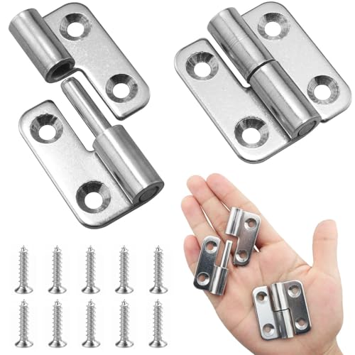 【送料無料】抜き差し丁番(2個セット) 37mm*22mm リフトオフヒンジ 旗蝶番 4穴 昇降ヒンジ ステンレス..