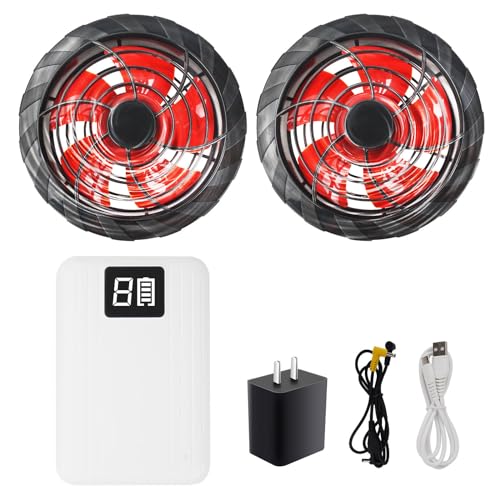 【送料無料】空調作業服 ファンバッテリーセット 12V 14400mAh 6段階風量調整 軽量 作業服 穴直径9cm ..