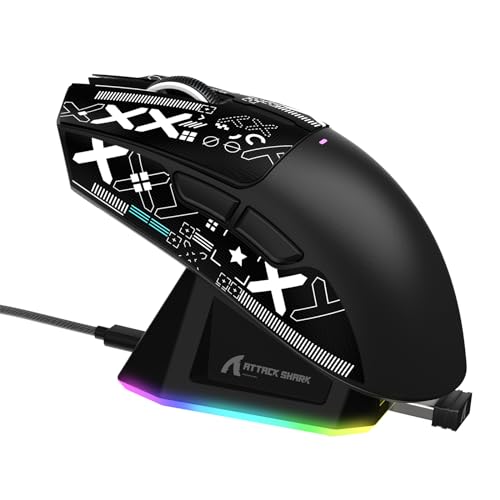 【送料無料】MAMBASNAKE×ATTACK SHARK X11 超軽量ゲーミングマウス 60g RGBマグネット充電スタンド 3モ..