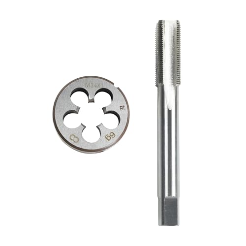 【送料無料】STEELMIGHT M14x1.0mm 左ねじ用 HSS タップダイスセット ねじ切りタップ ネジ穴修正 2個 高速度鋼製 耐久性 耐腐食性 スルーホール加工用 パーツ修正用