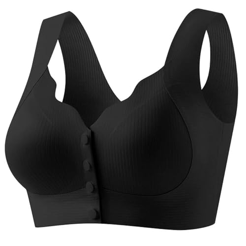 【送料無料】[Roiyezo] ブラジャー 前あき ノンワイヤーブラ シームレスブラ 大きいサイズ 前ホック ブ..