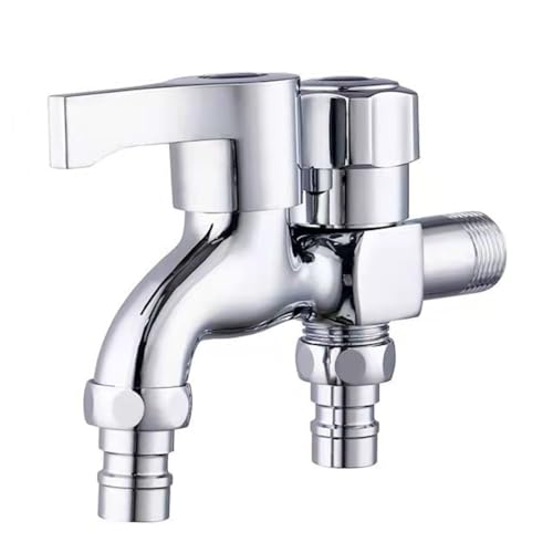 【送料無料】HOTQ 二股蛇口 二口横水栓 双口水栓 蛇口 双口 ワンタッチ 洗濯機 ホース の付け替え不要 ..