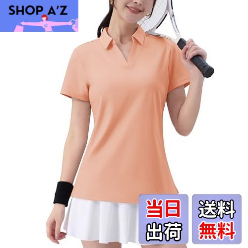 【送料無料】[TACVASEN] ポロシャツ レディース 速乾 vネック スボーツ 通勤ウエア ゴル ...