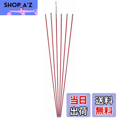 【送料無料】デンサン ジョイント釣り名人Jr. φ5mm× 1.0m オレンジ 6本 ケーブル索引具 JF-5030