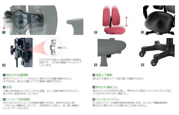 テレワーク オフィスチェア 無料 正規代理店 DUOREST デュオレスト DR-297 パソコンチェア レザーチェア ビジネスチェア　チェア chair イス 肘付き アームレスト付き ヘッドレスト 上下調節 キャスター付き 椅子　腰痛 人間工学