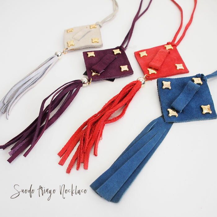 アクセサリー フリンジ ネックレス ペンダント ネイティブ デッドストック レトロアメリカン スエード..