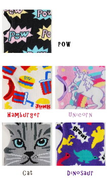 手袋 ミトン POP ニット カラフル アニマル どうぶつ 猫 恐竜 ラベンダー ピンク 防寒 保温 レディース ファッション 【送料無料メール便なら】 POP柄のフィンガーレスニットグローブ B-002