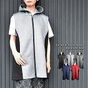 Rakuten Fashion THE SALE レディース トップス パーカー ダイバー素材 ボンディング ロング チュニック丈 レイヤード 重ね着 ファスナ...