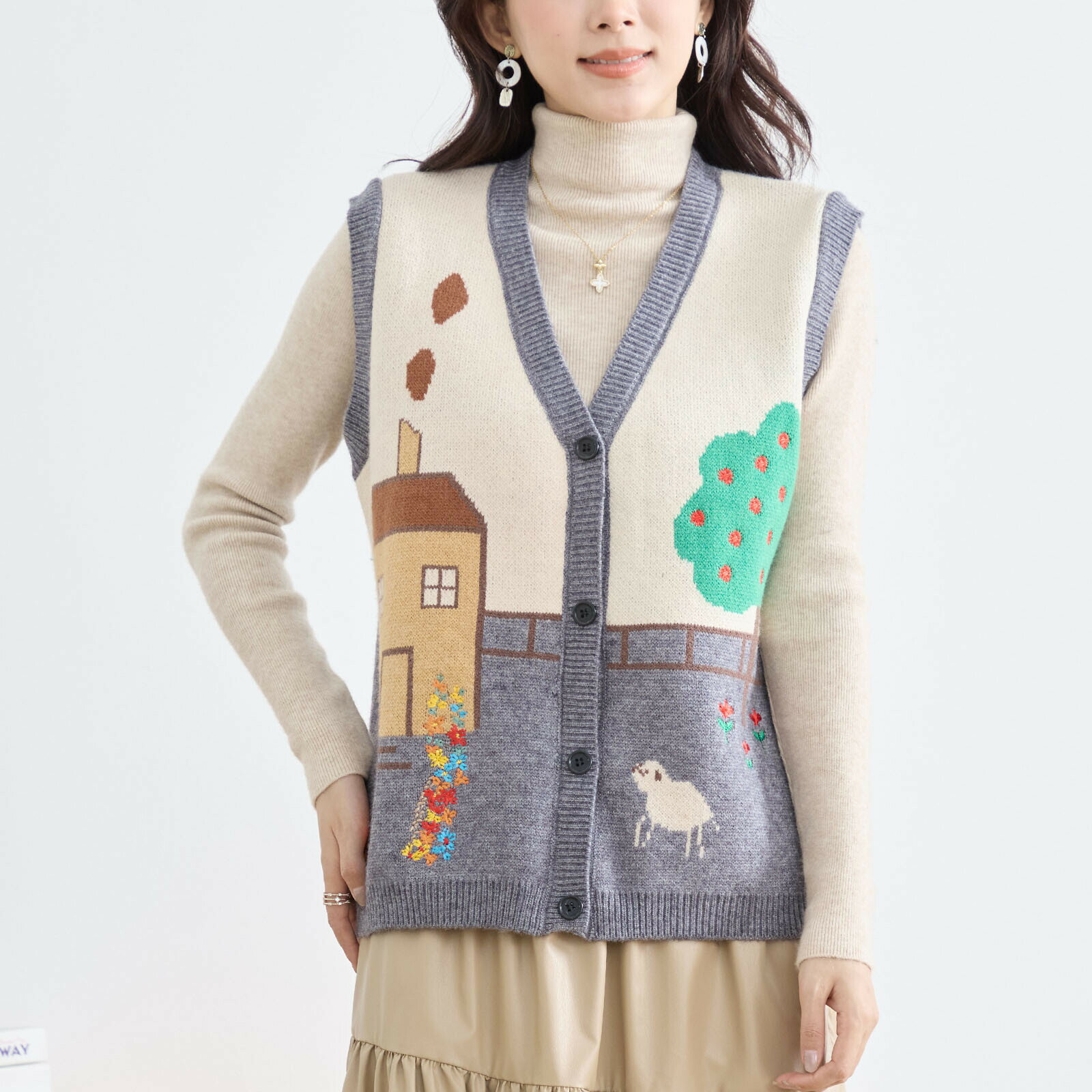 楽天市場】troisトロア（カラーグレー）（ベスト・ジレ