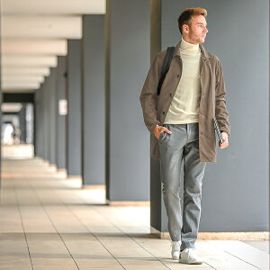 【工房直送(岡山) 職人仕上げ】∞KAKEYA JEANS∞ -made in japan-ステンカラーコート( スプリングコート)kakeya-jeans-soutiencollarcoat【国産ステンカラーコート】【メンズ】