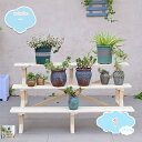 2000円OFFクーポン フラワースタンド 3段 プランタースタンド プランター おしゃれ 植木鉢 スタンド 花台 鉢カバー ガーデニング アンティーク 木製プ...