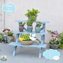 フラワースタンド 3段 屋外 木製 おしゃれ プランタースタンド フラワーラック ガーデニング 棚 ベンチ 北欧 シンプル 庭 ベランダ テラス 屋内 ウッドス...