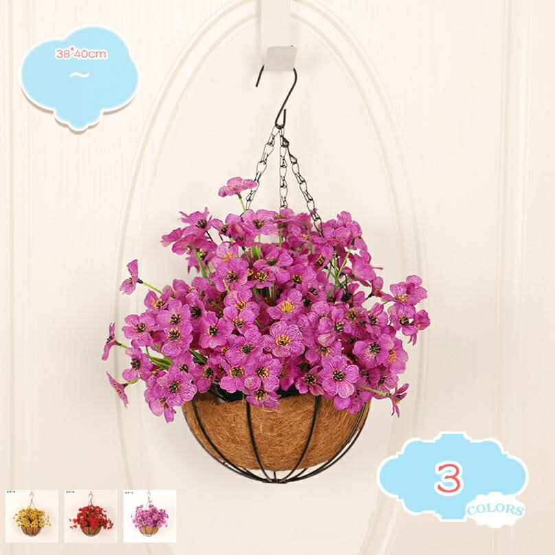 1000円OFFクーポン 人工観葉植物 壁掛け 造花 吊り下げ 藤 観葉植物 壁掛け インテリア飾り フェイク グリーン アズラハンギングブッシュ 造花 フェイクグリーン 緑葉 壁掛け 吊りのインテリア飾り 水やり不要 人工観葉植物 フラワー 枯れない花 shopcp