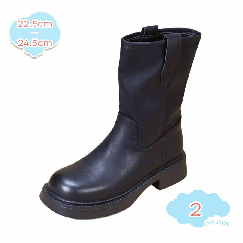 300円OFFクーポン ショートブーツ レディース ブーツ 厚底 ウエスタンブーツ スクエアトゥ チャンキー..