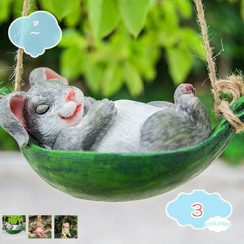 1000円OFFクーポン 屋外ガーデン装飾 吊り下げ装飾 カラフル ユラユラ 樹脂工芸品 吊り下げ 置き物 マスコット 庭アート飾り インテリア装飾 ガーデンオブジェ 置き物 うさぎ おきもの うさぎのオブジェ おもしろい 家の装飾 癒される 北欧雑貨 shopcp