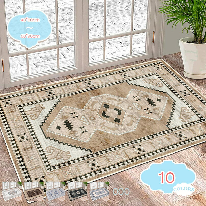 Mats - 500円OFFクーポン ドアマット 薄手 玄関マット 屋外 モロッコ風 モロッカン柄 花柄 おしゃれ モダン エントランスマット 泥落としマット 室内 家庭用 業務用 滑り止め 耐摩耗性 防臭 丸洗い ウエルカムマット 洗える 滑りにくい 玄関 出入り口 shopcp