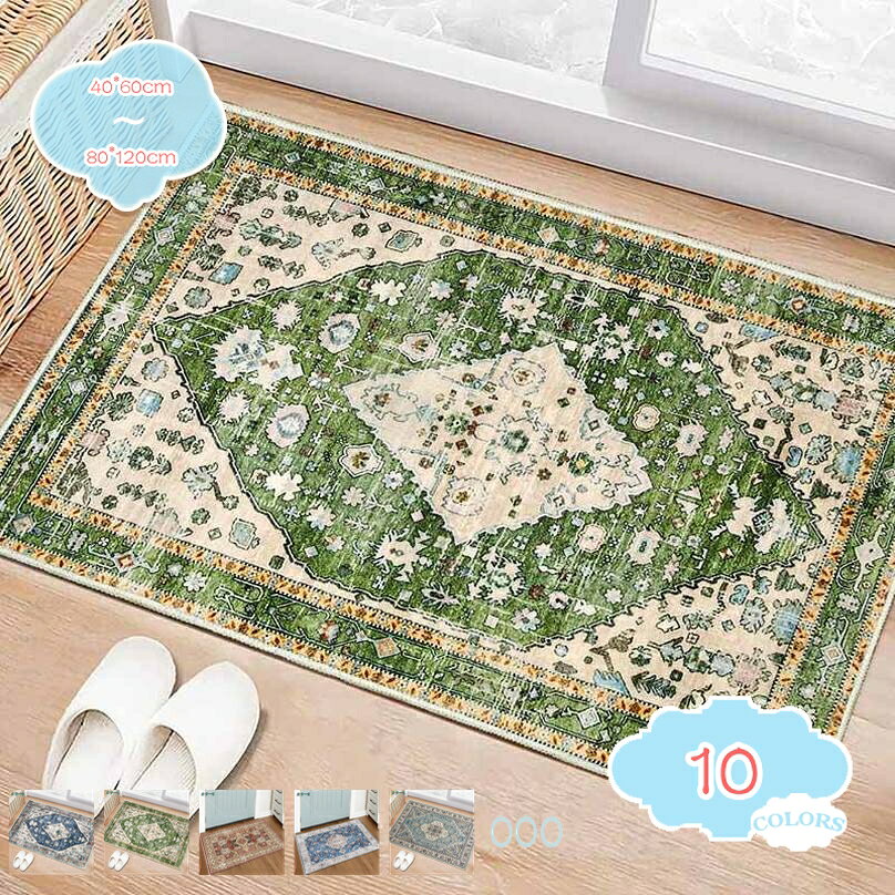 Door Mats - エントランスマット モロッカン柄 室内 屋外 玄関マット 洗える 薄型 すべり止め おしゃれ 花柄 吸水 速乾 家庭用 業務用 店舗用 ドアマット 耐磨耗性 防臭 防ダニ 防カビ ウォッシャブル 洗面所マット 玄関まっと 飲食店 オフィス shopcp
