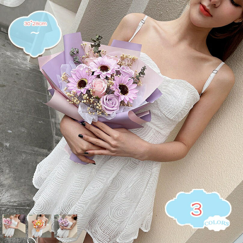 ソープフラワー バラ 花束造花 枯れない花 母の日ギフト 石鹸花 観賞用 インテリア シャボンフラワー プチブーケ バレンタインデー 誕生日 記念日 お祝い 結婚祝い 敬老の日 父の日 昇進 転居などのプレゼント shopcp