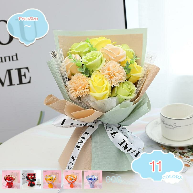 ソープフラワー シャボンフラワー 造花 ギフト プレゼント ブーケ バラ 花束 手提げバッグ付き 石鹸花 プチブーケ ミニブーケ 枯れないお花 ローズ 薔薇 香り 石けん 卒業 入学 ウェディング 記念品 ドライフラワー shopcp(4.0)