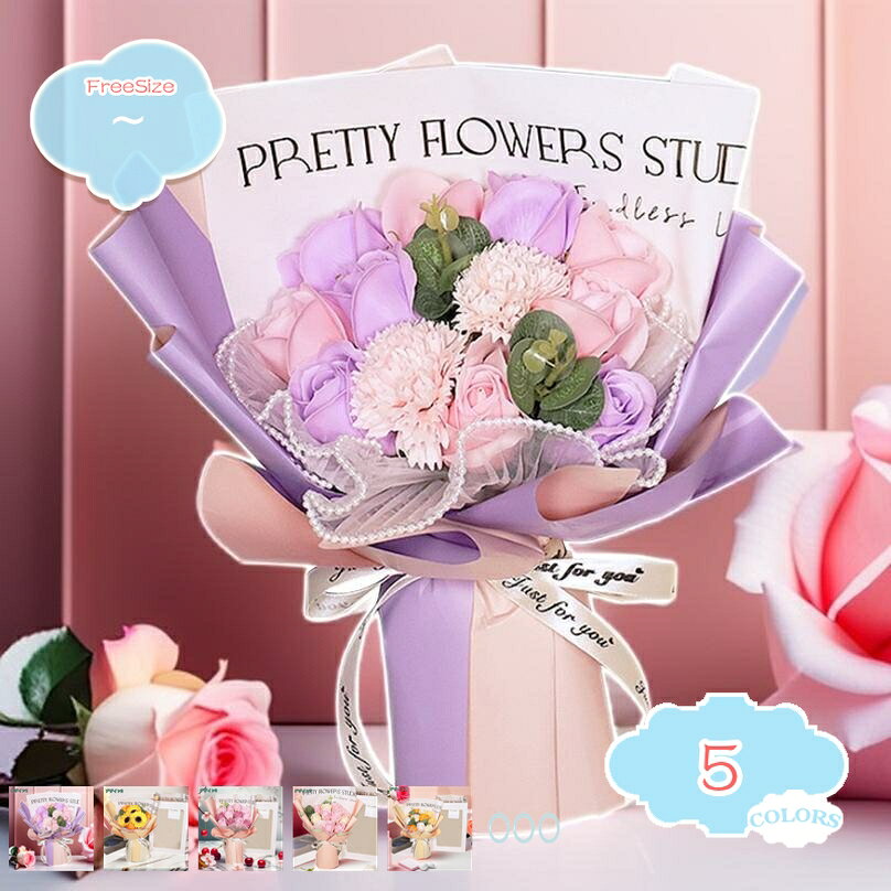 500円OFFクーポン ソープフラワー バラ ひまわり 花束 ミニローズブーケ フラワー ギフト 枯れない造花 シャボンフラワー インテリア 雑貨 卒業式 開店祝い 母の日 誕生日 結婚祝い 退職祝い 還暦祝い ディスプレイ 花 造花 ローズ shopcp