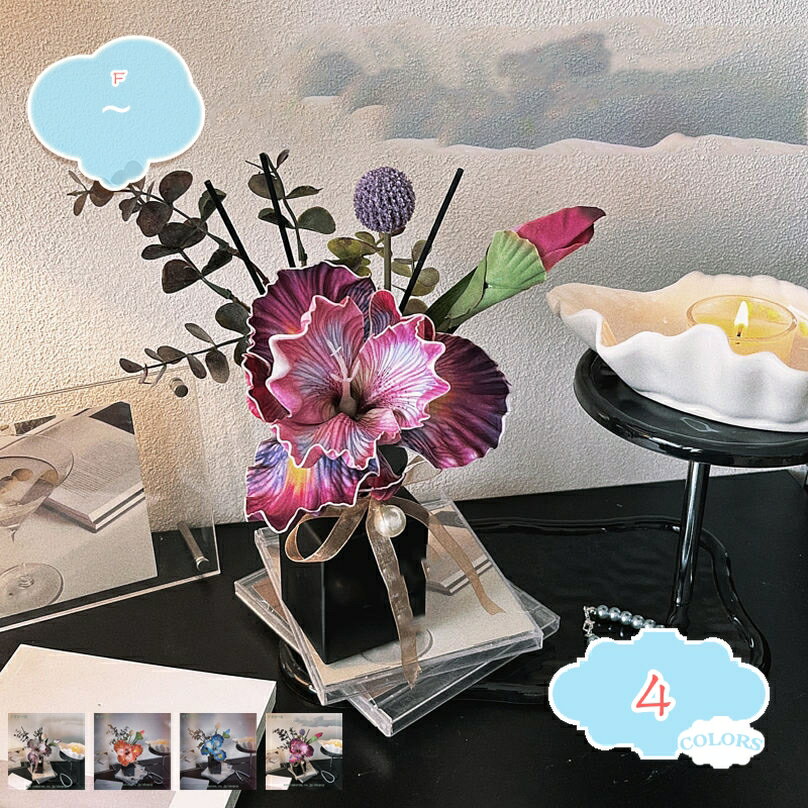 造花 花瓶付き 花束 鳶尾の花 フェイクフラワー 本物そっくり 店舗飾り 玄関飾り オフィス飾り フラワ..