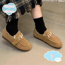 300円OFFクーポン ファー付き フラットシューズ パンプス 冬靴 歩きやすい 暖かい ローヒール 痛くない 防寒 可愛い もこもこ あったか ファー モカシ...