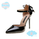 300円OFFクーポン パンプス ハイヒール ピンヒール ポインテッドトゥ 結婚式 黒 オフィス ストラップ エナメル リボン 無地 シューズ 靴 レディース ピンク ブラック 春 夏 普段着 フォーマル オフィス 通勤 婦人靴 カジュアル ビジネス shopcp