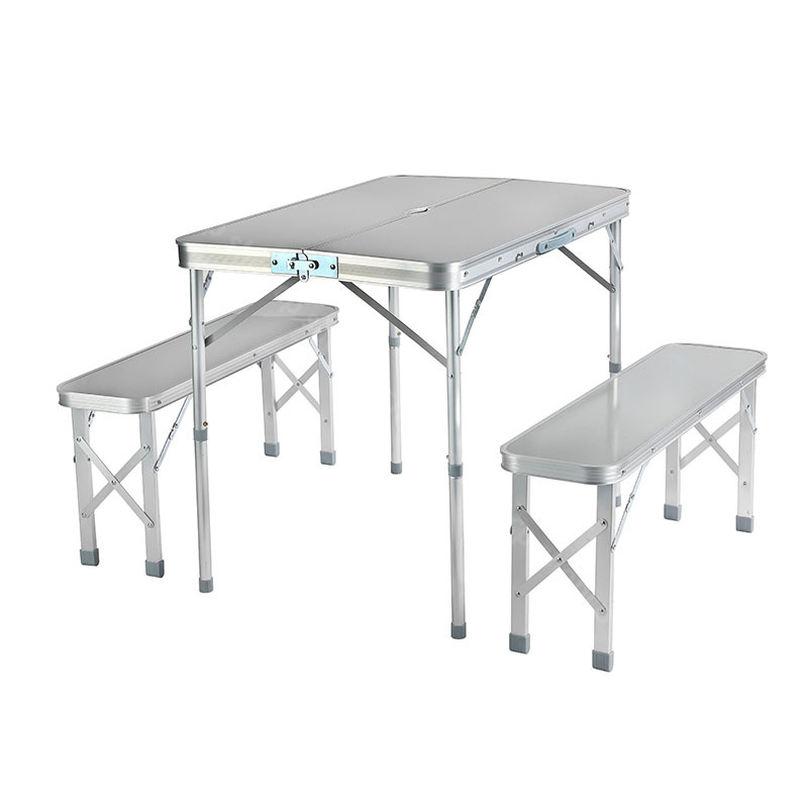 2000円OFFクーポン アウトドアテーブル 折りたたみテーブル チェア セット アルミテーブル 折りたたみ 幅90cm テーブル ベンチ2脚 伸縮 ピクニックテーブル アウトドア テーブル ベンチ 軽量 キャンプ バーベキュー BBQ ハイテーブル ローテーブル 椅子付き shopcp [3]