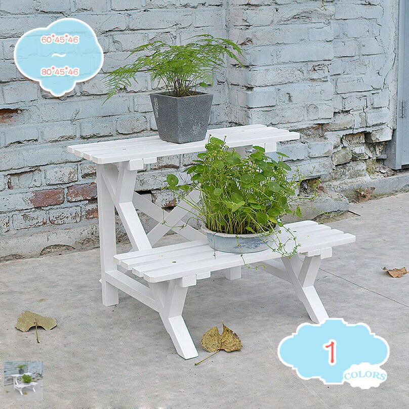 2000円OFFクーポン フラワースタンド 木製 2段 ガーデンラック 大型 フラワーラック 園芸ラック 植物棚..