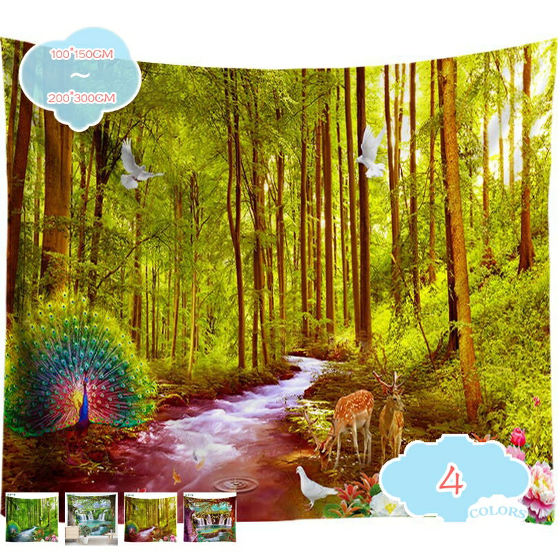 300円OFFクーポン タペストリー おしゃれ 壁掛け 風景 アメリカ レトロ 風 アメリカ 風景 鮮やか プリ..