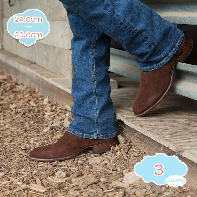 1000円OFFクーポン ウエスタンブーツ ショートブーツ 大きいサイズ サイドジップ メンズ ポインテッドトゥ 春 夏 秋 冬 履きやすい 蒸れない やわらか...