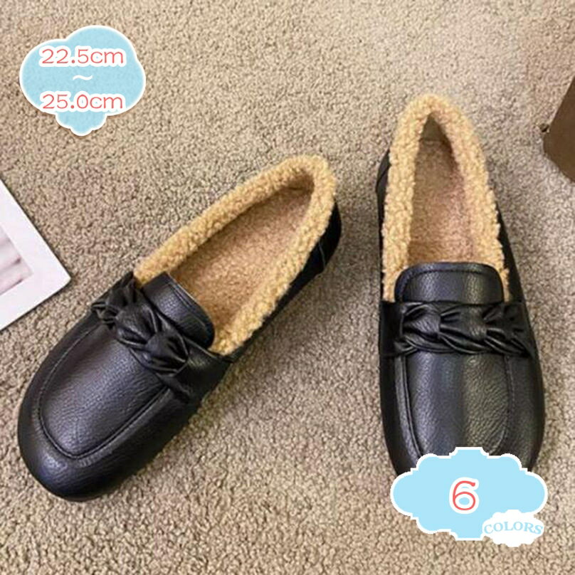1000円OFFクーポン ローファー モカシン レディース 防寒 内側ファー 暖かい あったか ボア 冬 もこもこ 暖か 靴 シューズ パンプス フラットシューズ 裏起毛 スリッポン ローカット 柔らかい 履きやすい 疲れにくい 秋冬 美脚 通勤 shopcp