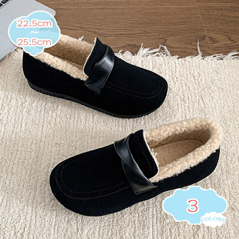 1000円OFFクーポン モカシン スエード調 レディース 裏起毛 カジュアル ローファー 室内履き可 フラットシューズ ドライビングシューズ べたんこ スリッポン 婦人靴 エレガント インナーボア 防寒靴 大きいサイズ ふわふわ もこもこ shopcp