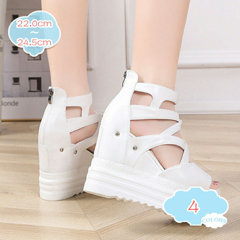 300円OFFクーポン サンダル レディース ヒール 10cm 厚底 ウェッジソールサンダル レディース サマーブーツ 夏ブーツ サンダル インヒール ブーツサンダル 黒 かわいい 厚底サンダル おしゃれ サンダル 靴 ウエッジサンダル オープントゥ ブーサン shopcp
