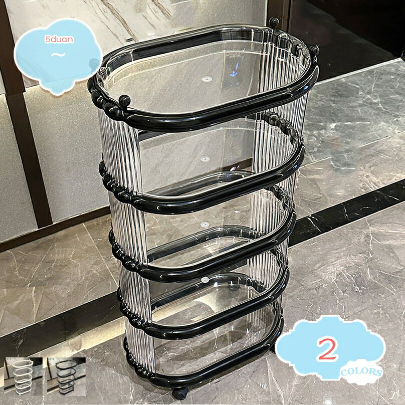 500円OFFクーポン おやつ収納 収納カート キッチンワゴン キャスター付き 透明 家庭用 リビング 移動便..