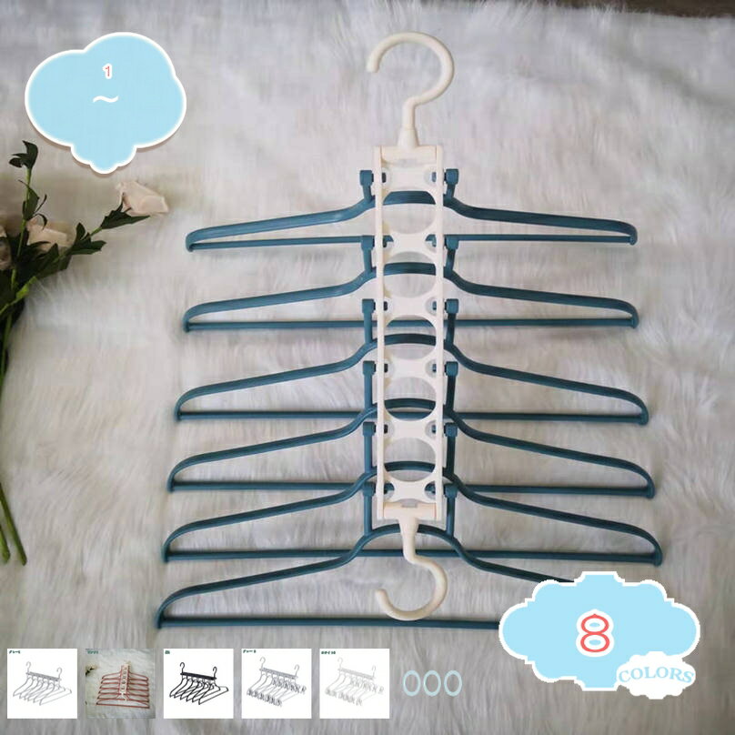 500円OFFクーポン ハンガー 跡がつかないハンガー 洗濯ハンガー 1本組 グレー 乾湿両用 はんがー 多機能収納 おしゃれハンガー 省スペース 物干し 型崩...