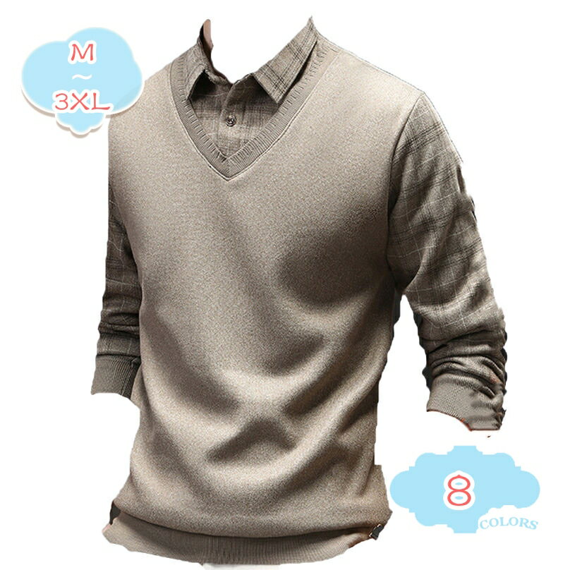 ポロシャツ メンズ 長袖 秋冬 無地 裏起毛 カジュアル おしゃれ 大きいサイズ フェイクレイヤード ストライプ Tシャツ 折り襟 プルオーバー トップス 通勤 ビジネス ゴルフ ビジネス ルームウェア 部屋着 ファッション shopcp