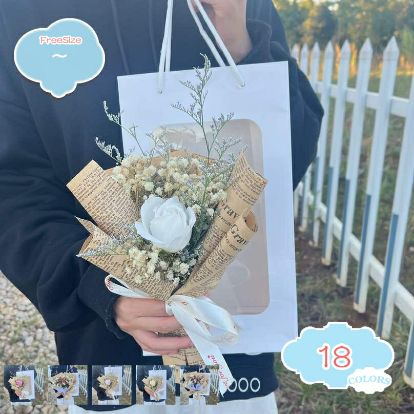 300円OFFクーポン ソープフラワー ブーケ 花束 ギフト プレゼント シャボンフラワー アレンジメント 造花 飾り方 誕生日 ホワイトデー 卒業 卒園 離任 退職 送別会 就職 お礼 お彼岸 お見舞い 女性 枯れない 花 ギフトボックス付き shopcp