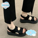 800円OFFクーポン 厚底サンダル レディース 夏物 ゴムベルト 通勤 美脚 甲ストラップ コンフォートサンダル ハワイ 軽量 ウォッシャブル PUレザー 脱...